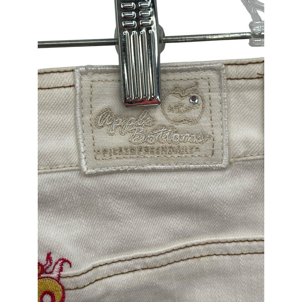 Vintage Y2K Apple Bottom Jeans Mini Skirt Embroidered White Denim Size 7 / 8 - Picture 9 of 12